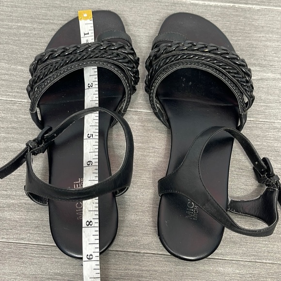 MICHAEL Michael Kors Jackie Chain Link Flat Sandals Black Leather Shoes 5.5 - Picture 11 of 11